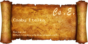 Csaby Etelka névjegykártya