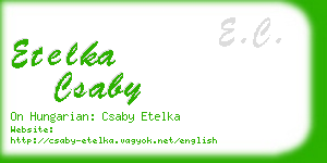 etelka csaby business card